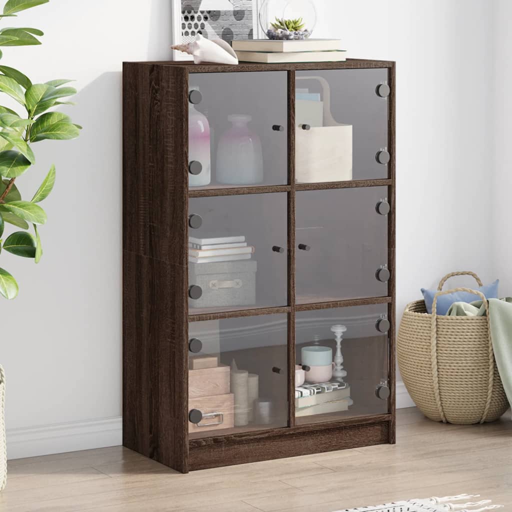 vidaXL Boekenkast met deuren 136x37x109 cm bewerkt hout wit