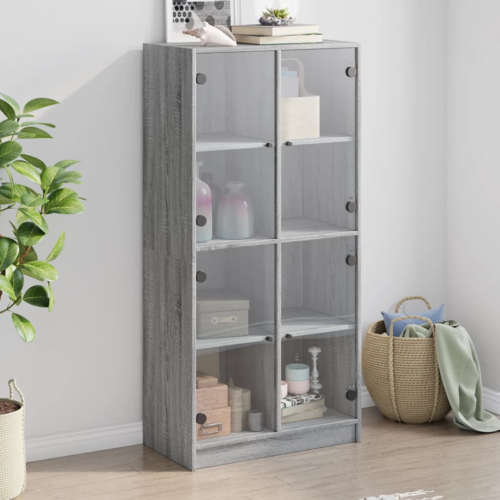 vidaXL Boekenkast met deuren 136x37x142 cm bewerkt hout wit