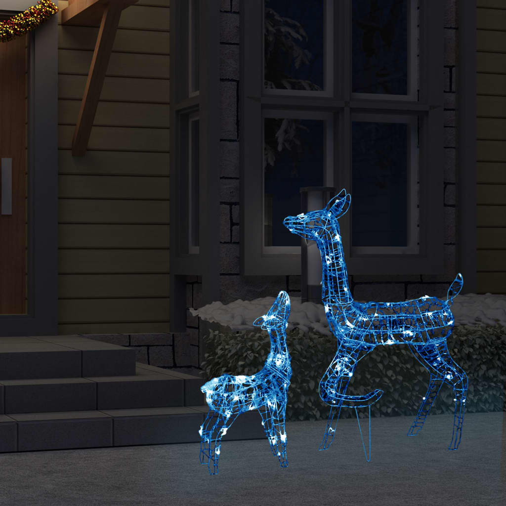 vidaXL Kerstversiering rendierfamilie 160 LED's warmwit acryl