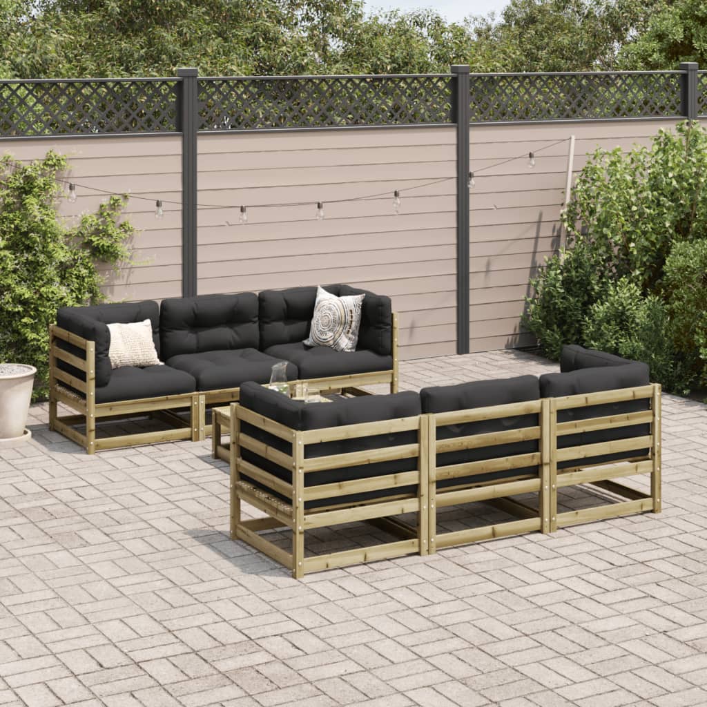 vidaXL 7-Piece Lounge Set Solid Pinewood