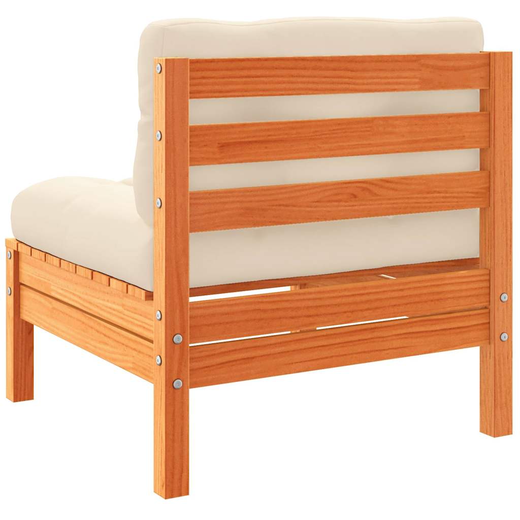 vidaXL 7-delige Loungeset met kussens massief grenenhout wasbruin