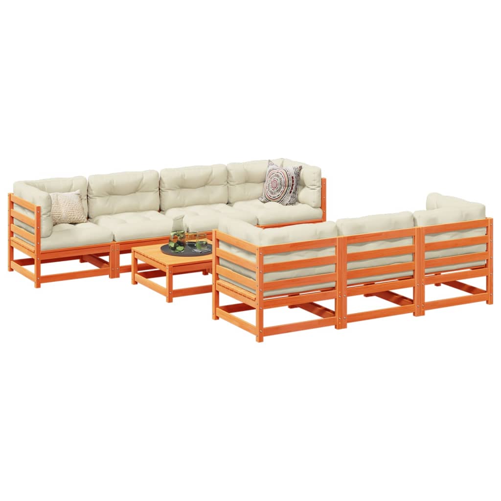vidaXL 8-Piece Solid Pine Wood Lounge Set