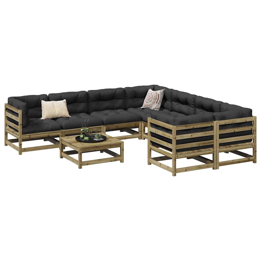 vidaXL 9-delige Loungeset massief grenenhout