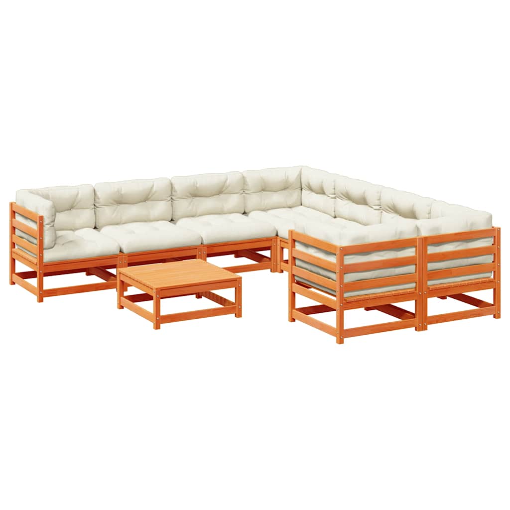 vidaXL 9-delige Loungeset massief grenenhout