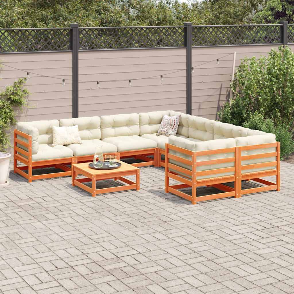 vidaXL 9-delige Loungeset massief grenenhout