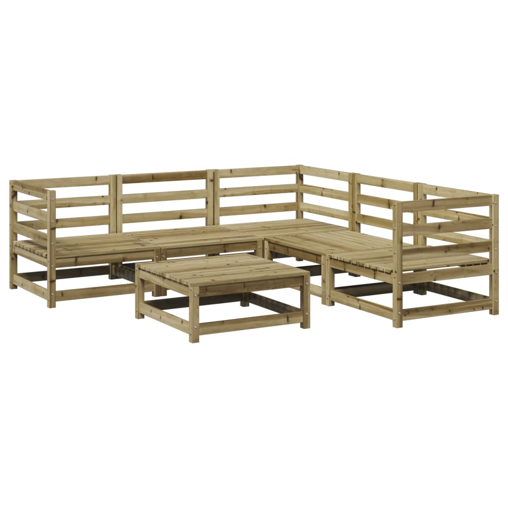 vidaXL 6-delige Loungeset massief grenenhout