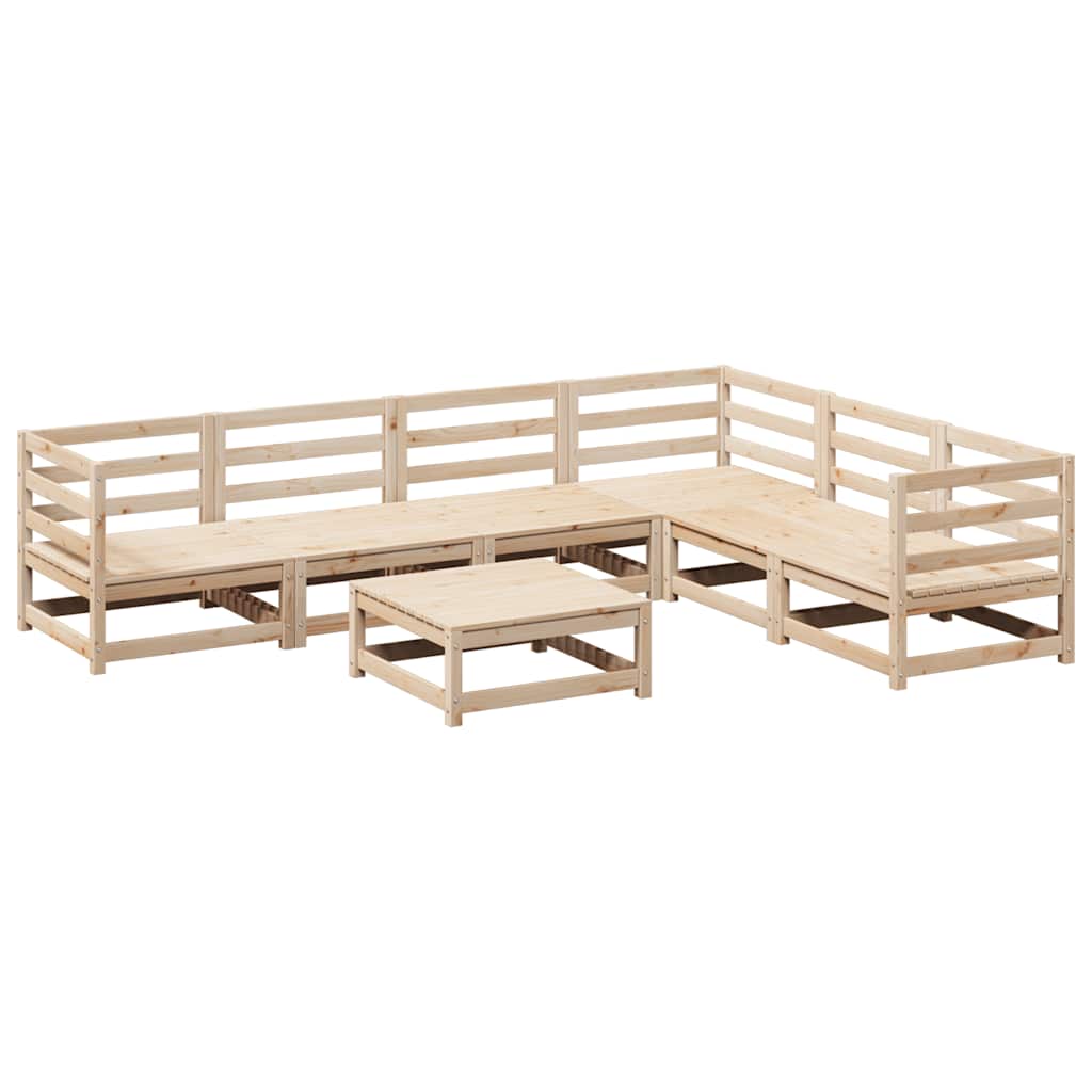 vidaXL 7-Piece Lounge Set Solid Pine Wood