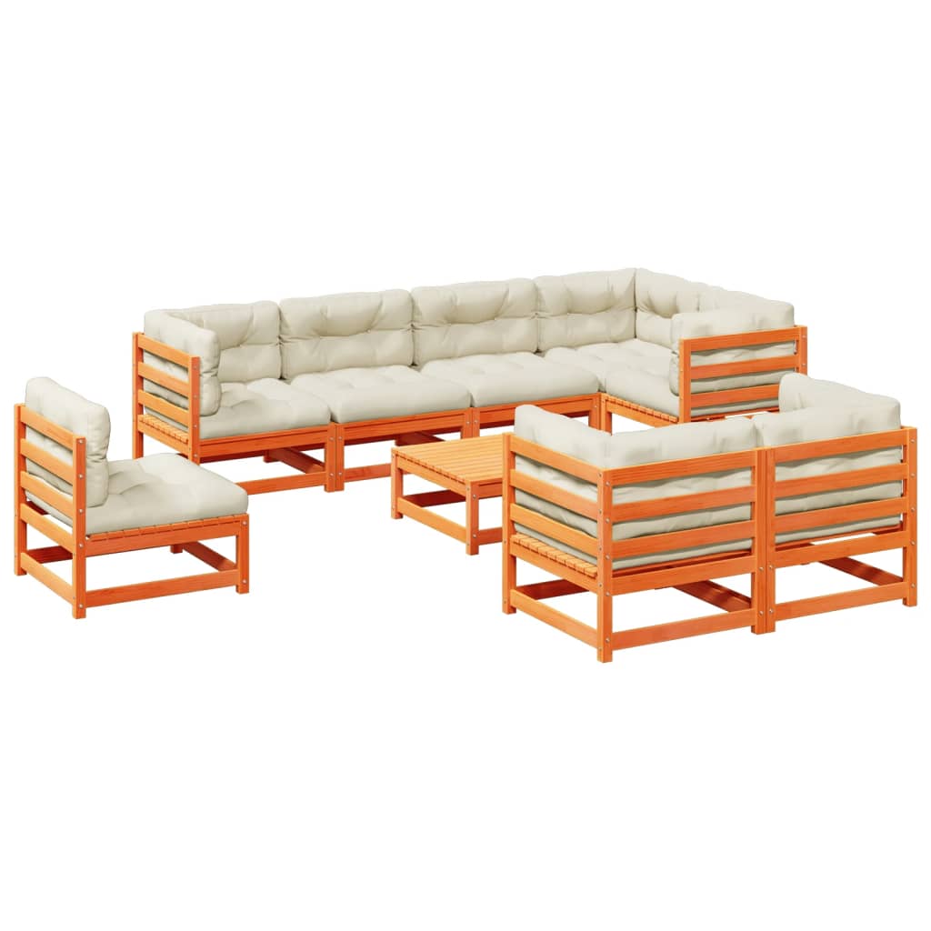 vidaXL 9-delige Loungeset massief grenenhout