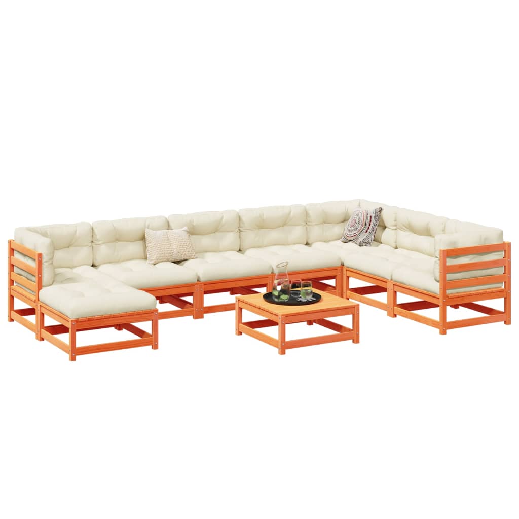 vidaXL 9-piece Outdoor Lounge Set Solid Pine Wood
