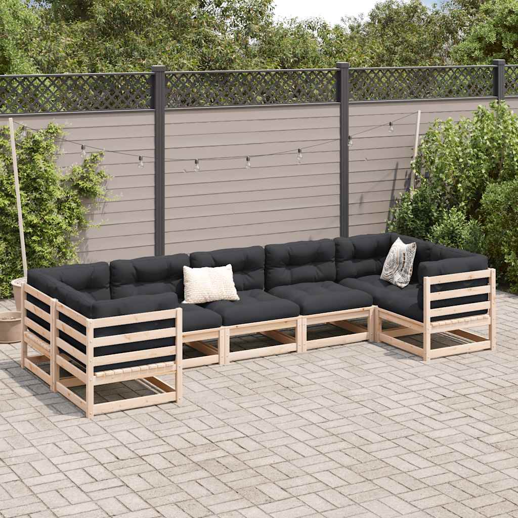 vidaXL 7-Piece Lounge Set Solid Pine Wood