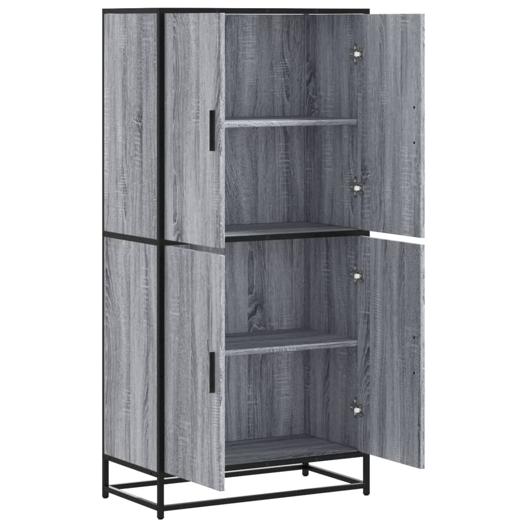 vidaXL Hoge kast 68x35x139 cm bewerkt hout grijs sonoma eikenkleurig