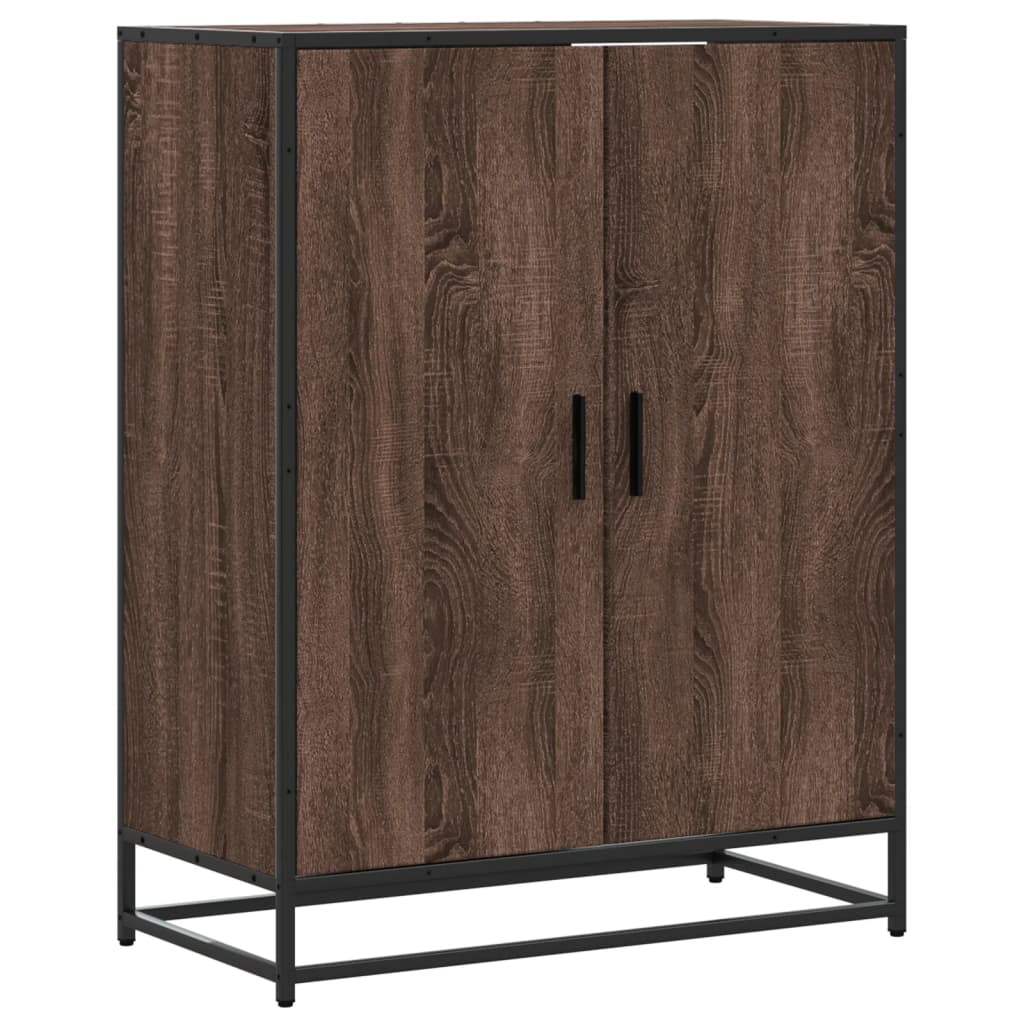 vidaXL Schoenenkast 75x38x97,5 cm bewerkt hout en metaal sonoma eiken