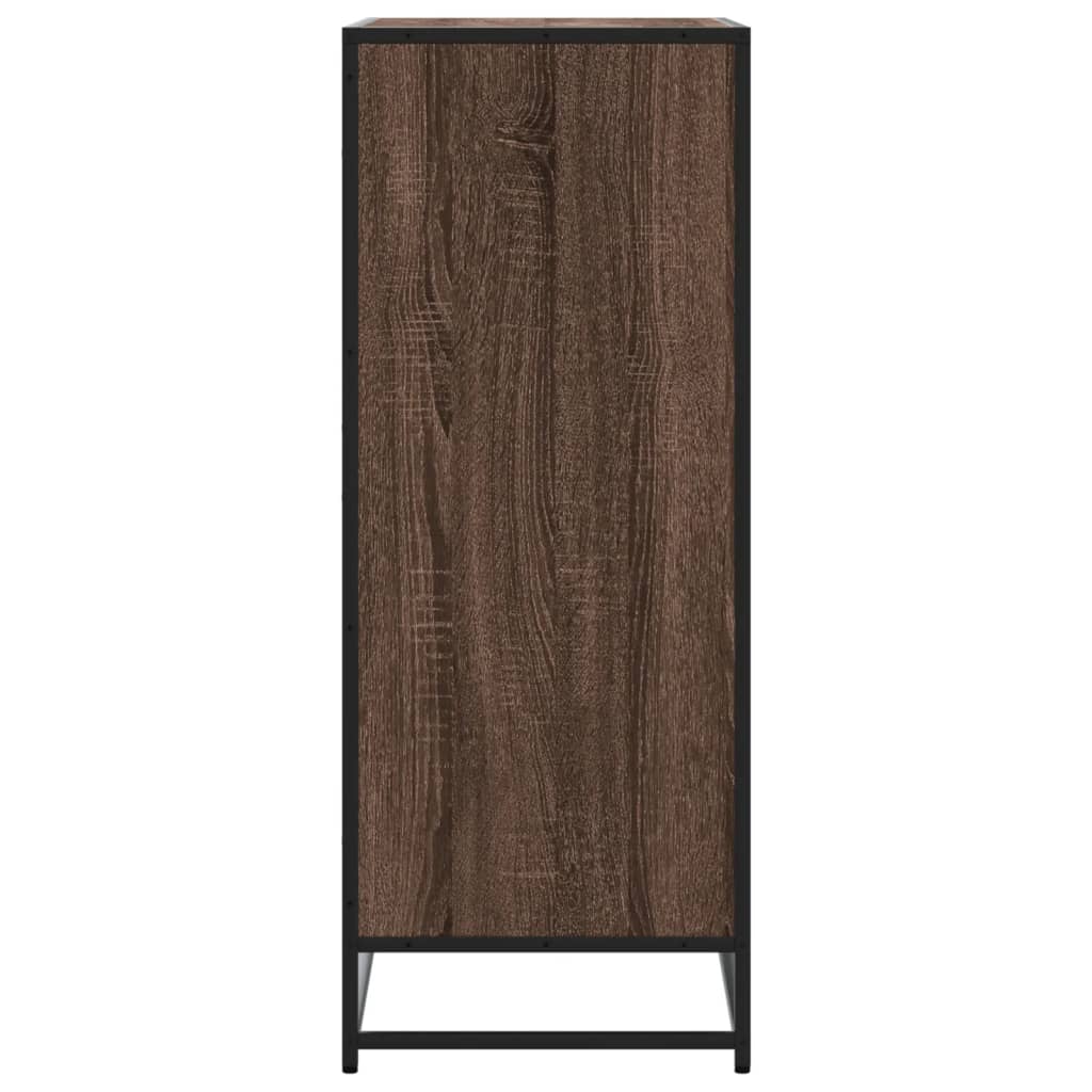 vidaXL Schoenenkast 75x38x97,5 cm bewerkt hout en metaal sonoma eiken