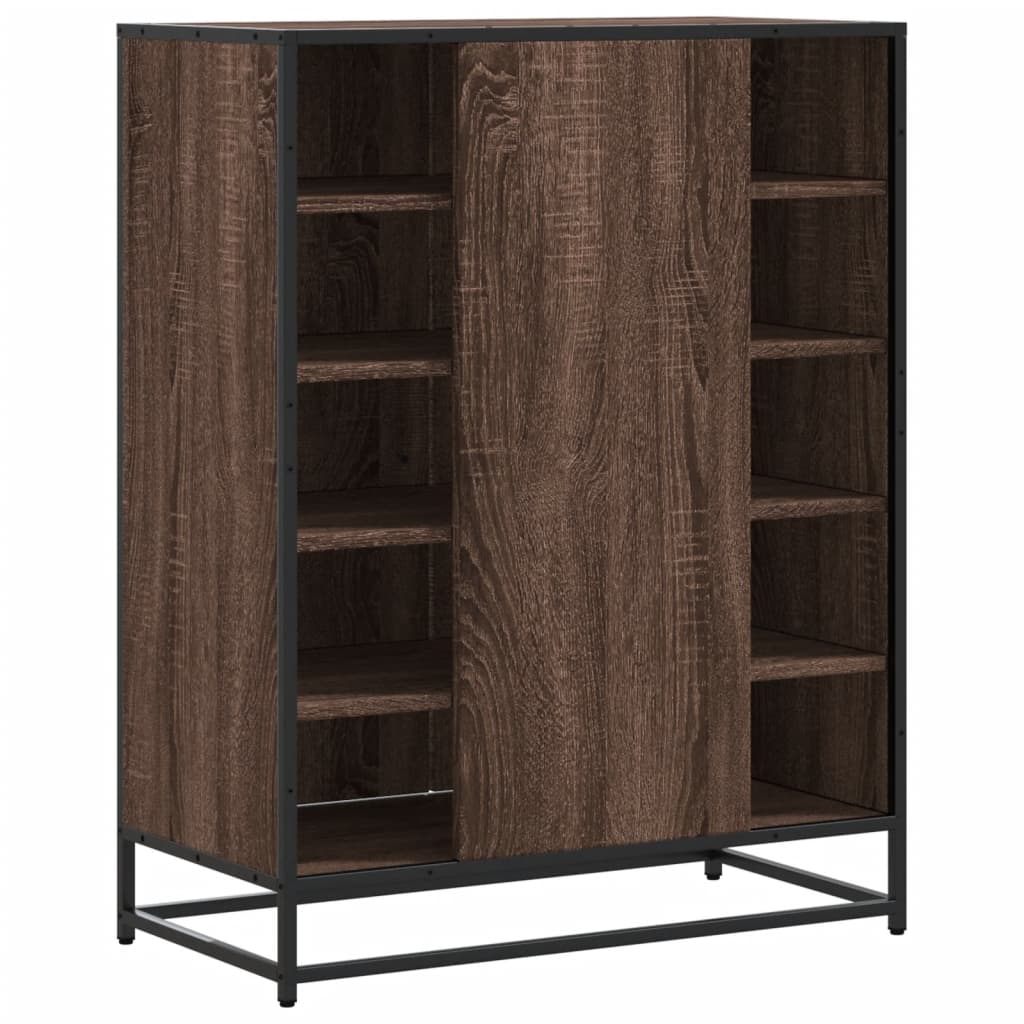 vidaXL Schoenenkast 75x38x97,5 cm bewerkt hout en metaal sonoma eiken
