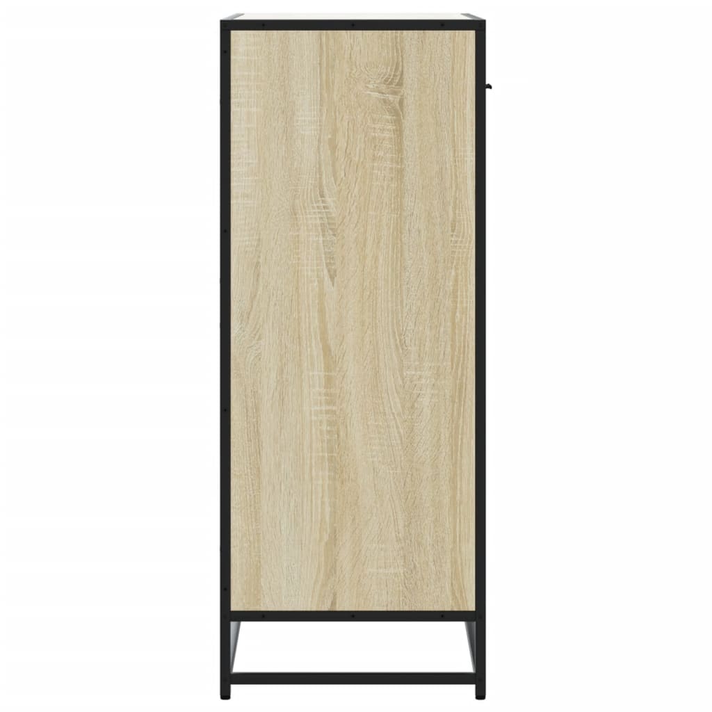 vidaXL Shoe Cabinet 75x38x97.5 cm Engineered Wood and Metal Black