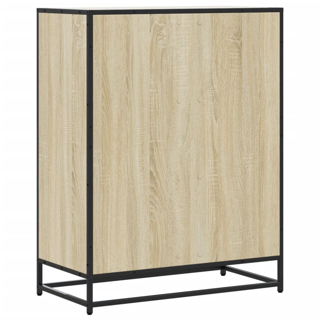 vidaXL Shoe Cabinet 75x38x97.5 cm Engineered Wood and Metal Black