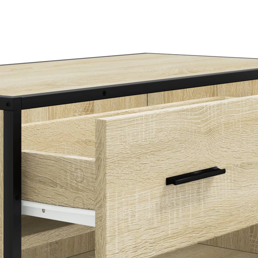vidaXL Shoe Cabinet 75x38x97.5 cm Engineered Wood and Metal Black