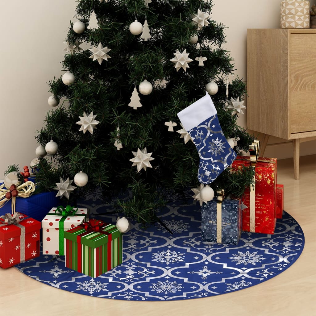 vidaXL Kerstboomrok luxe met sok 90 cm stof rood
