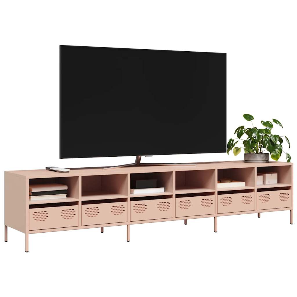 vidaXL TV Cabinet 202x39x43.5 cm Cold-Rolled Steel Black