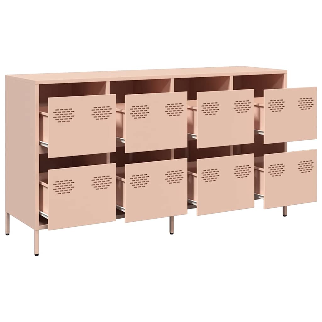 vidaXL Dressoir 135x39x73,5 cm koudgewalst staal zwart