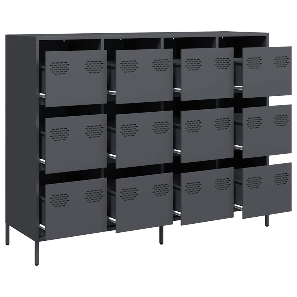 vidaXL Dressoir 135x39x103,5 cm koudgewalst staal zwart