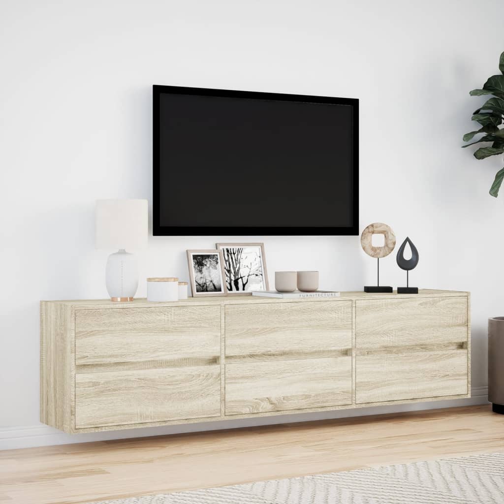 vidaXL Tv-wandmeubel met LED-verlichting 180x31x45 cm wit