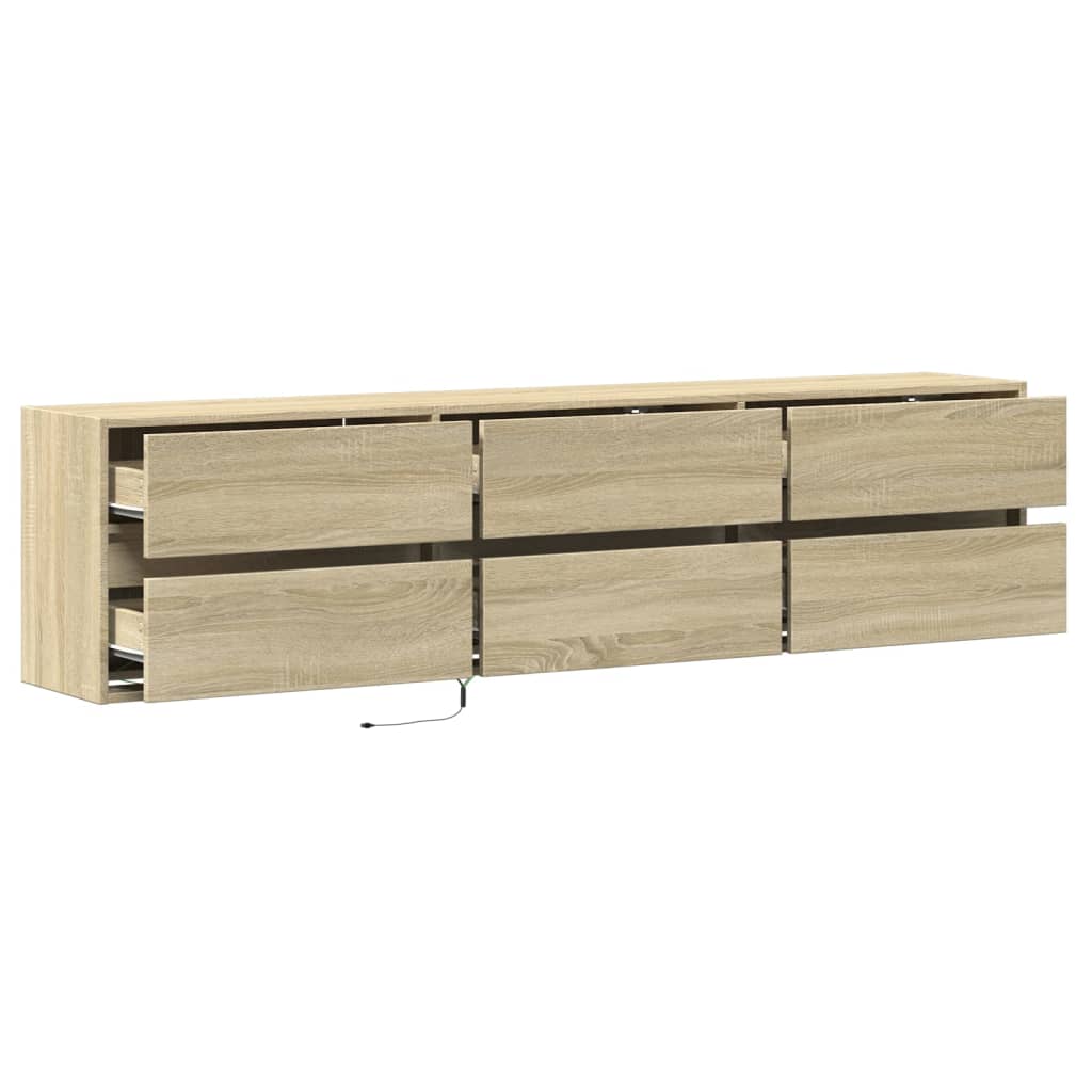 vidaXL Tv-wandmeubel met LED-verlichting 180x31x45 cm wit