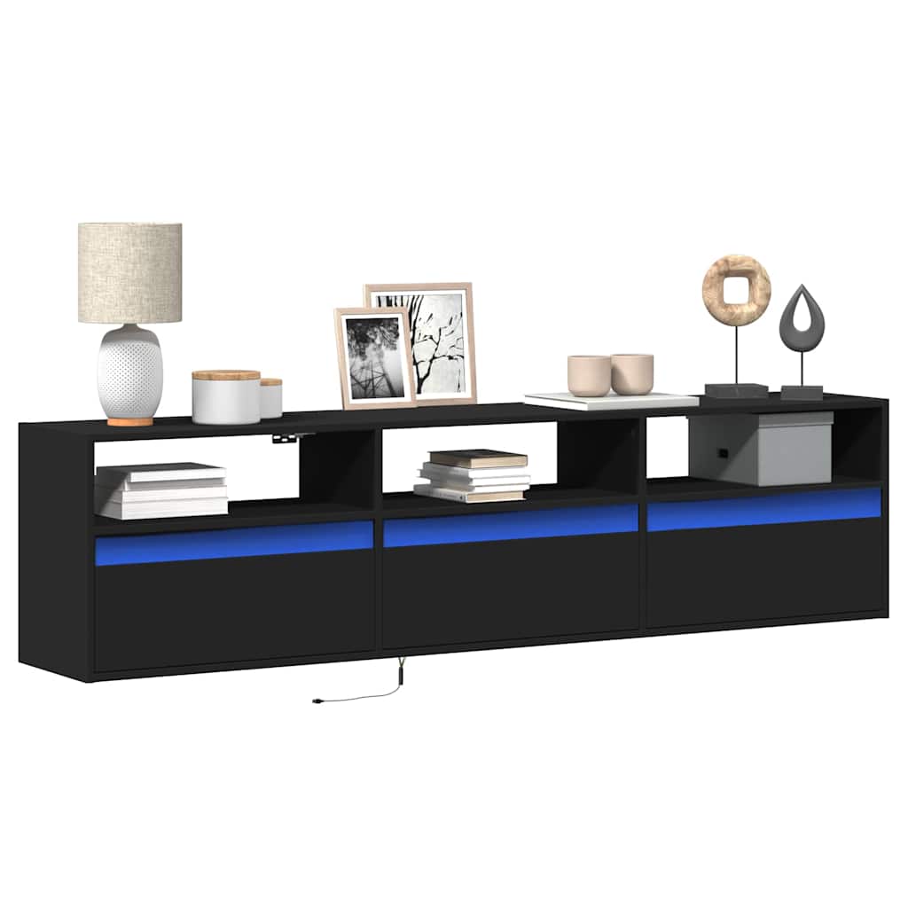 vidaXL TV Cabinet with LED Lights 180x31x45 cm White