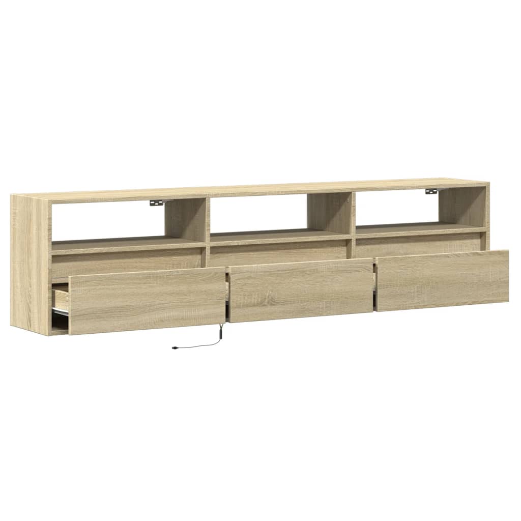 vidaXL TV Cabinet with LED Lights 180x31x45 cm White