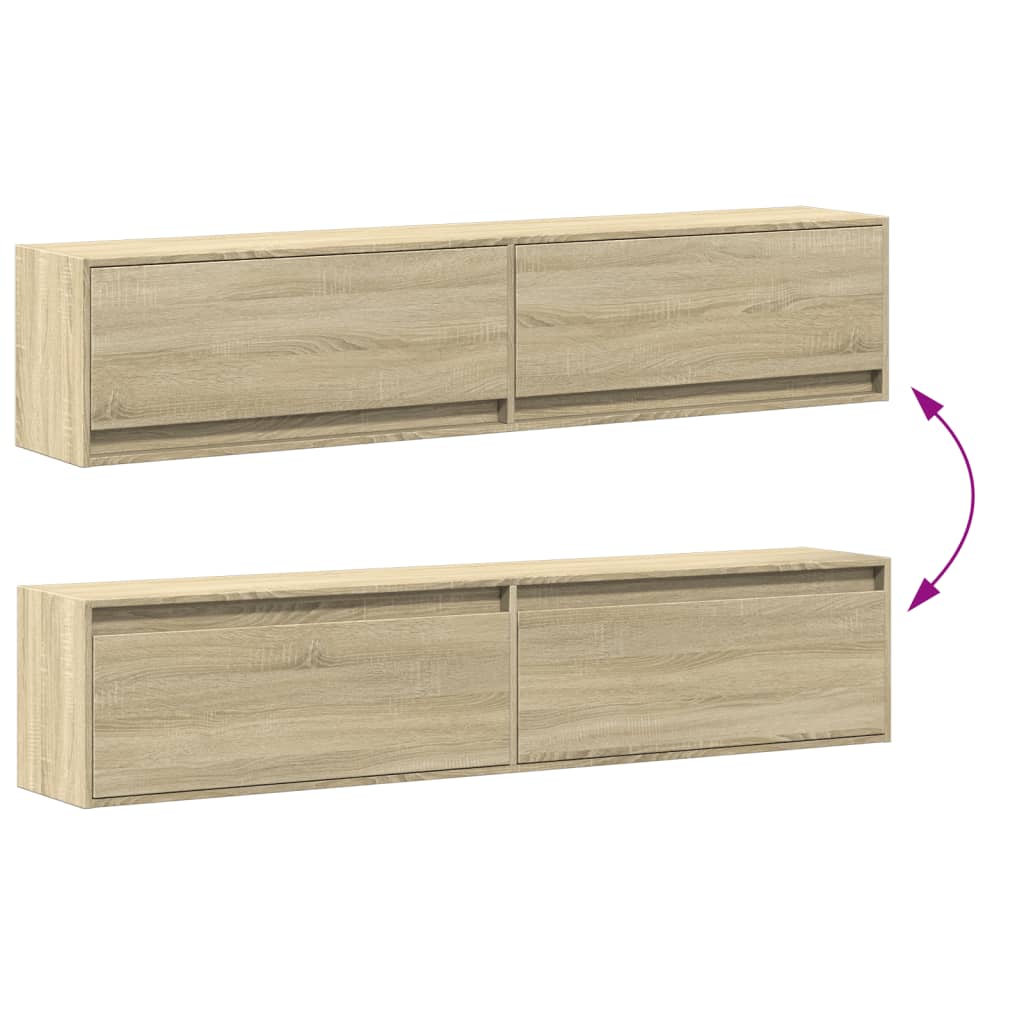 vidaXL Tv-wandmeubel met LED-verlichting 180x31x38 cm wit