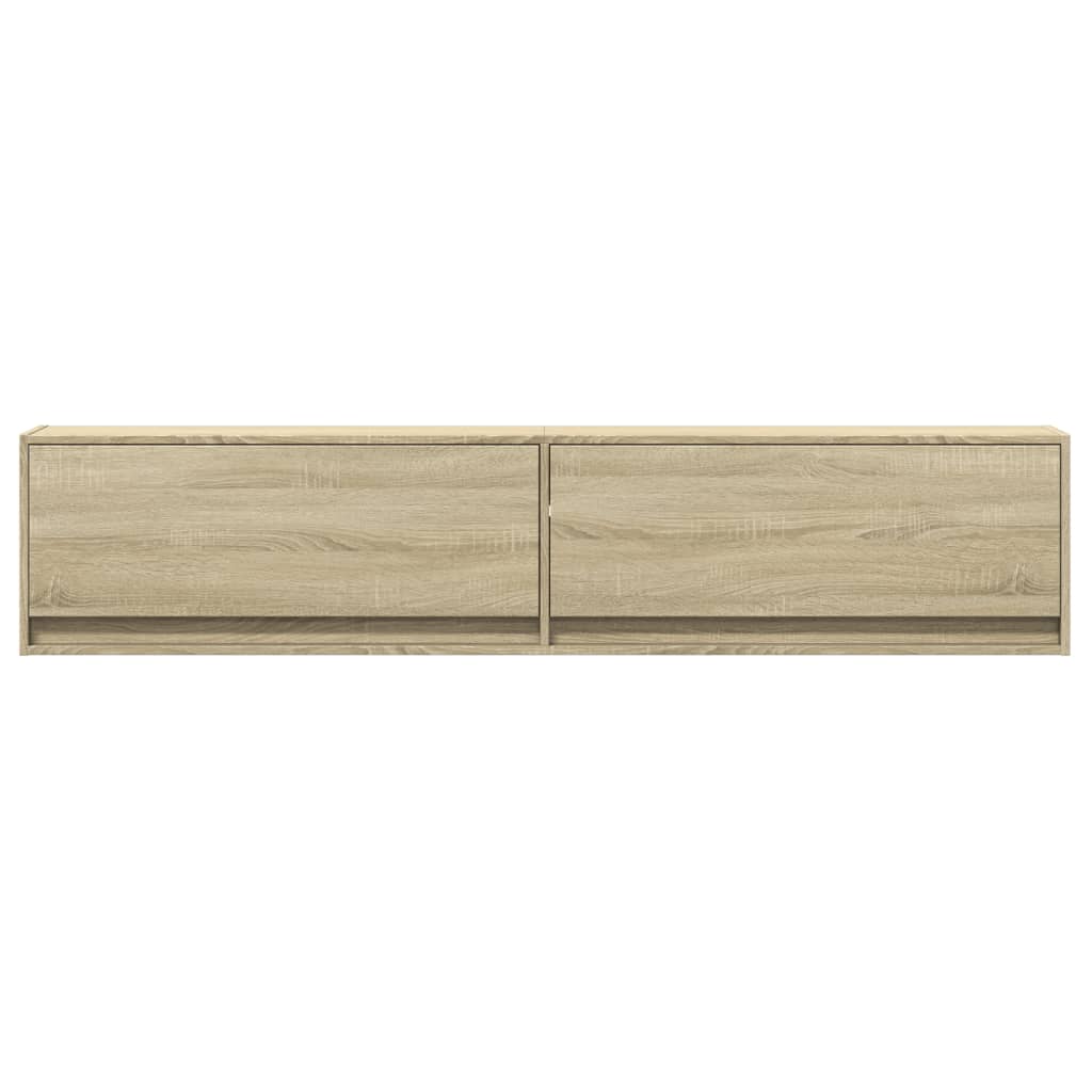 vidaXL Tv-wandmeubel met LED-verlichting 180x31x38 cm wit