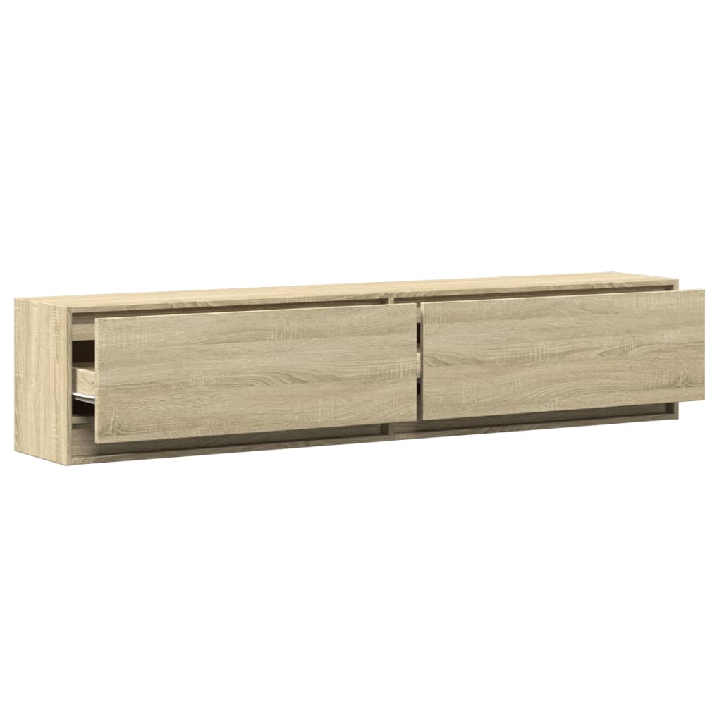 vidaXL Tv-wandmeubel met LED-verlichting 180x31x38 cm wit