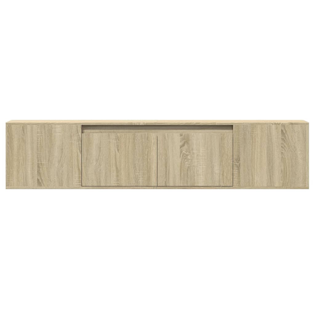 vidaXL Tv-wandmeubel met LED-verlichting 180x31x39,5 cm wit