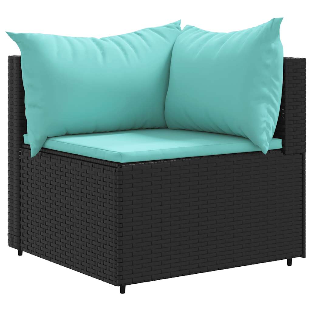vidaXL 5-delige Loungeset met kussens poly rattan bruin