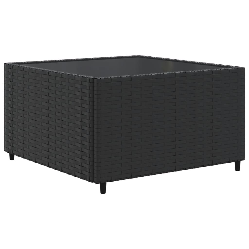 vidaXL 4-delige Loungeset met kussens poly rattan zwart