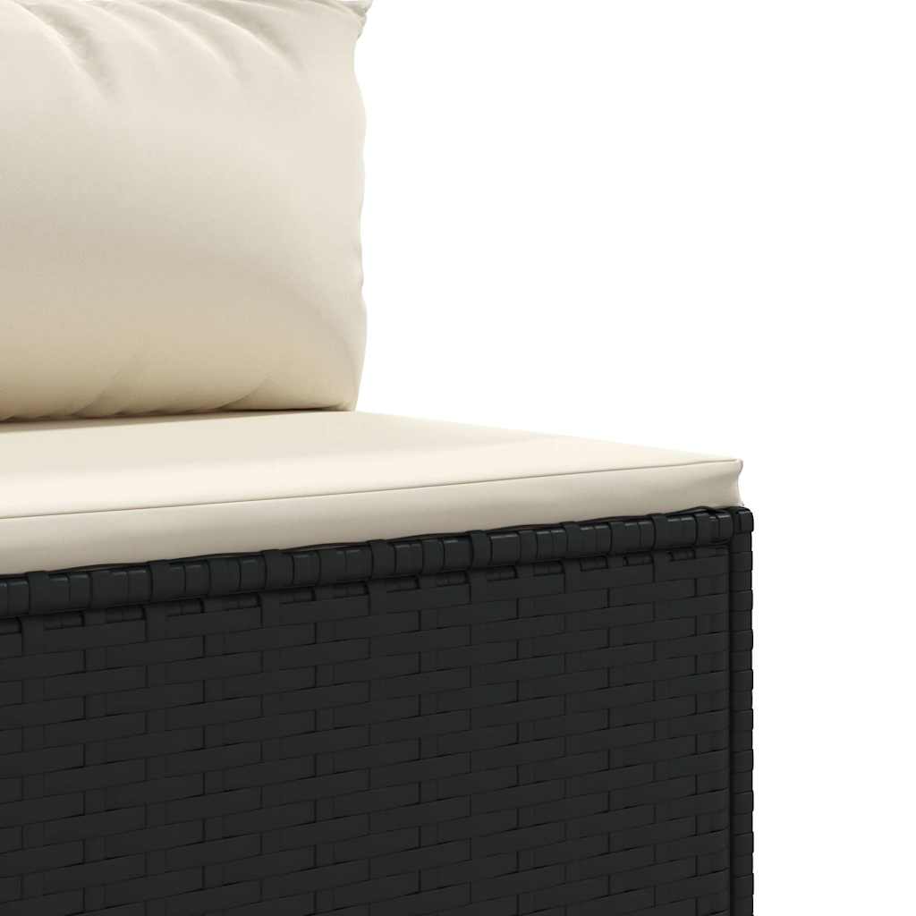 vidaXL 5-piece Lounge Set with Cushions Poly Rattan Black
