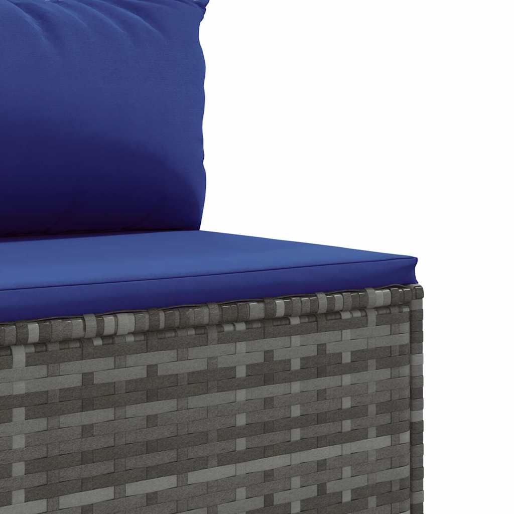 vidaXL 7-delige Loungeset met kussens poly rattan zwart