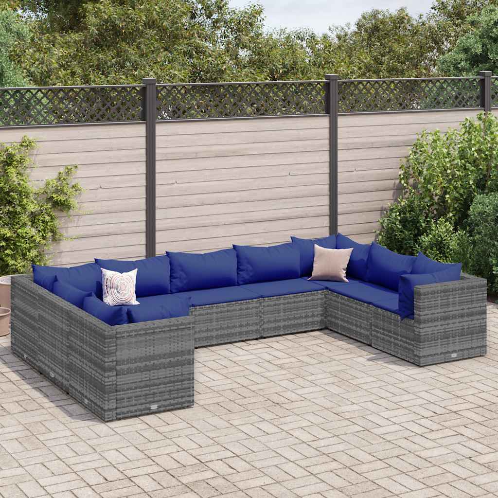 vidaXL 6-Piece Lounge Set with Cushions Poly Rattan Black