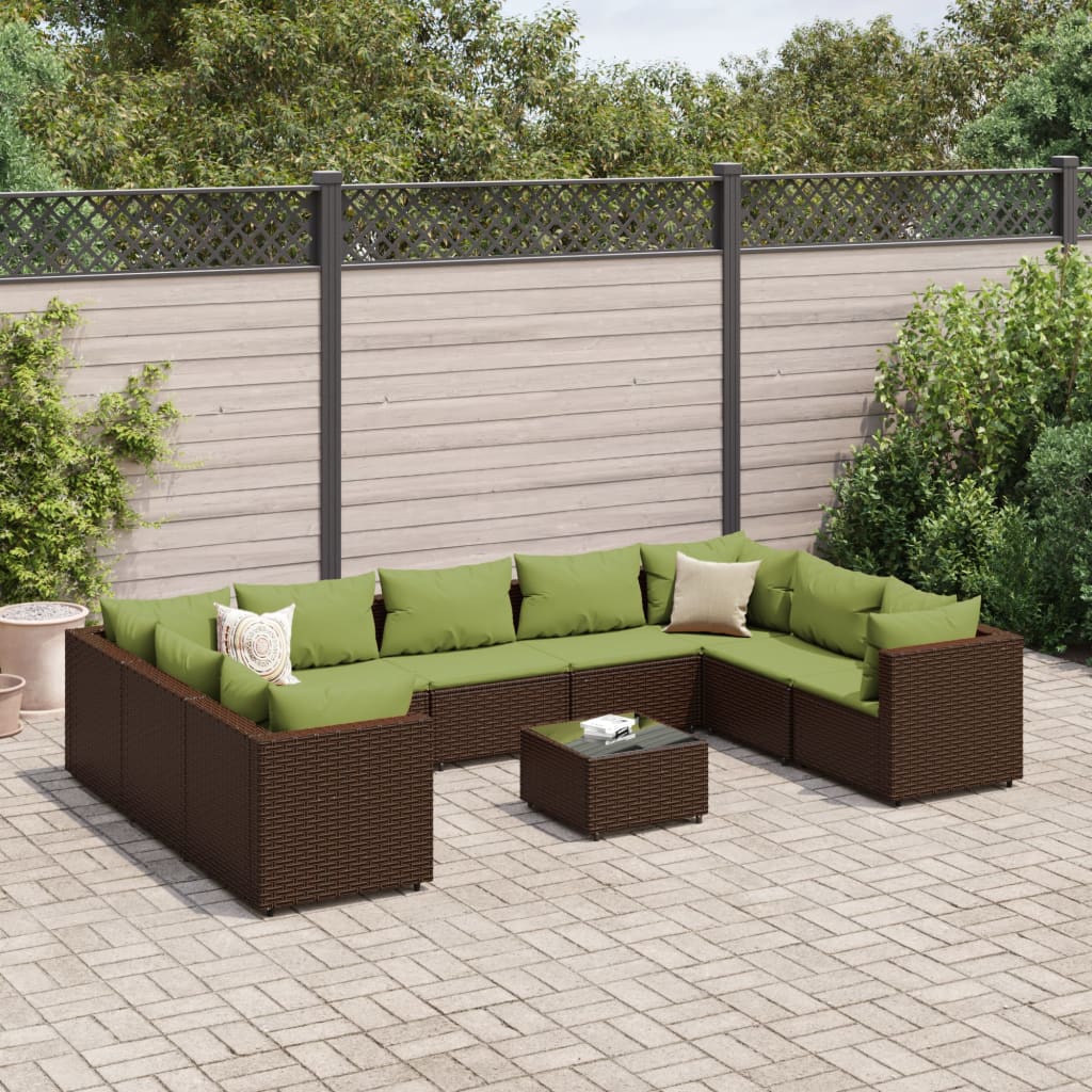 vidaXL 6-Piece Lounge Set with Cushions Poly Rattan Black