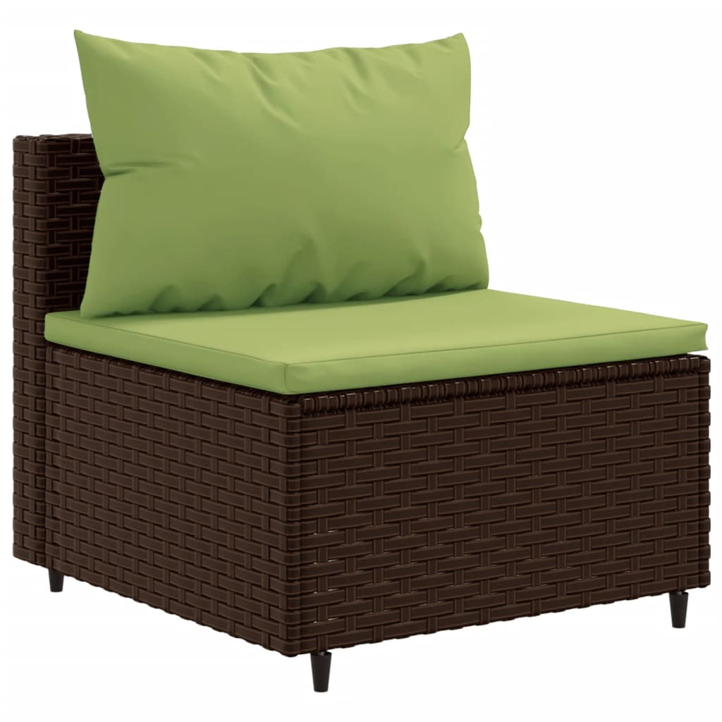 vidaXL 9-delige Loungeset met kussens poly rattan zwart