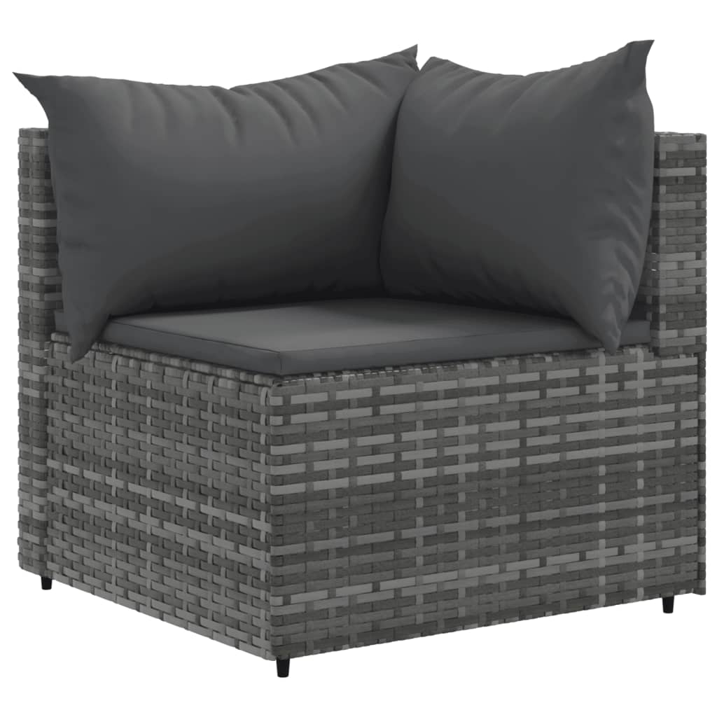 vidaXL 10-delige Loungeset met kussens poly rattan zwart