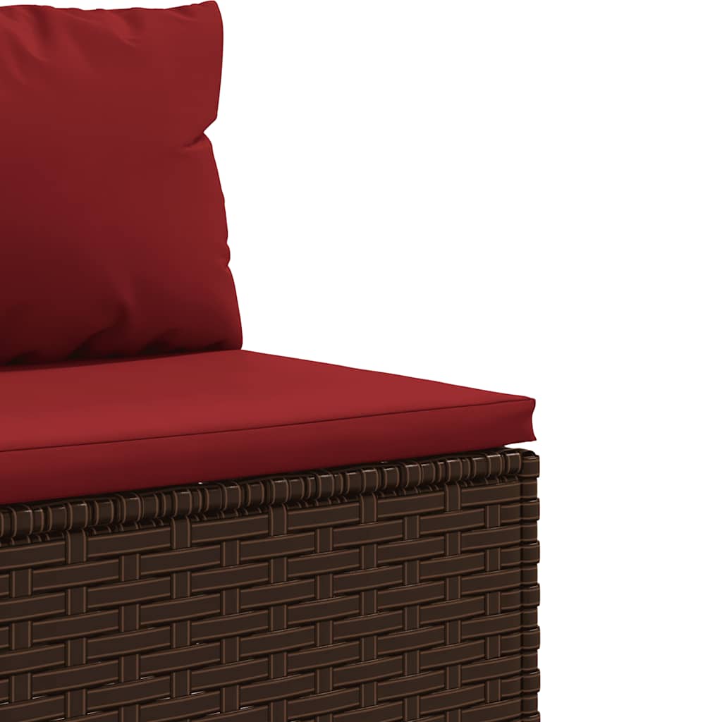 vidaXL 7-delige Loungeset met kussens poly rattan zwart