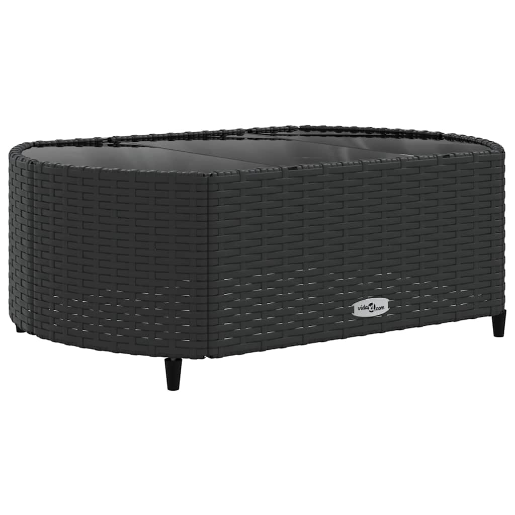 vidaXL 10-piece Lounge Set with Cushions Poly Rattan Black