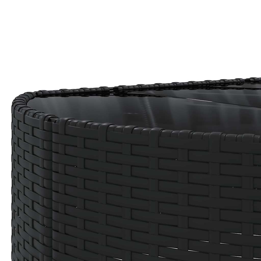 vidaXL 10-piece Lounge Set with Cushions Poly Rattan Black
