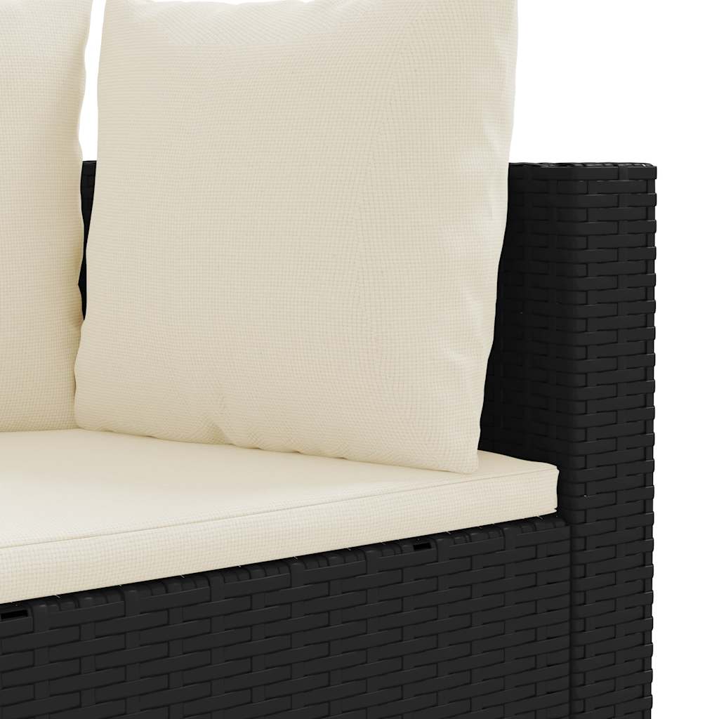 vidaXL 6-Piece Lounge Set with Cushions Poly Rattan Black