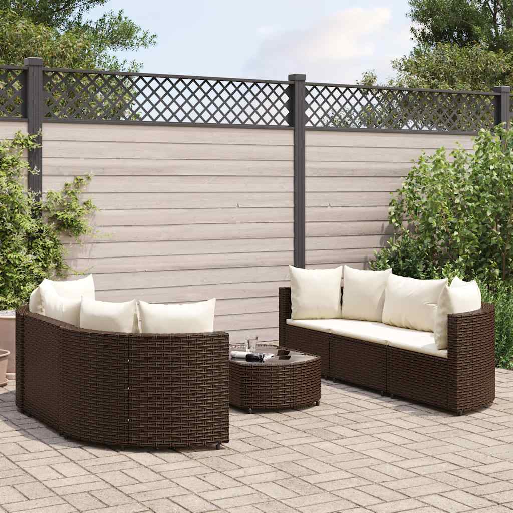 vidaXL 9-piece Lounge Set with cushions poly rattan black