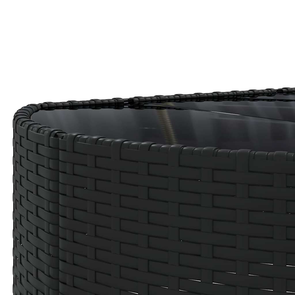 vidaXL 5-delige Loungeset met kussens poly rattan zwart