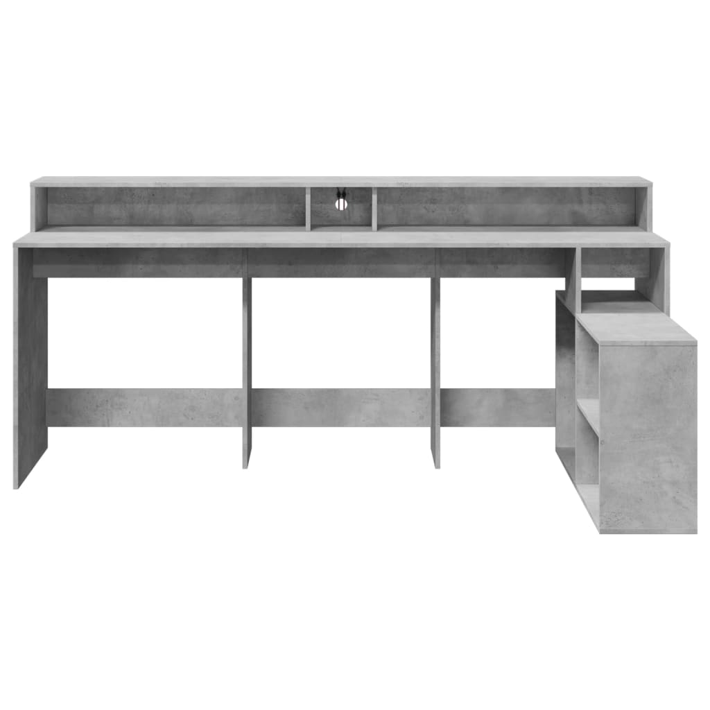 vidaXL Bureau met LED-verlichting 200x104x91 cm bewerkt hout wit