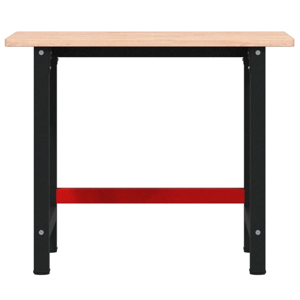 vidaXL Workbench rectangular 100x60x81.5 cm solid beech wood