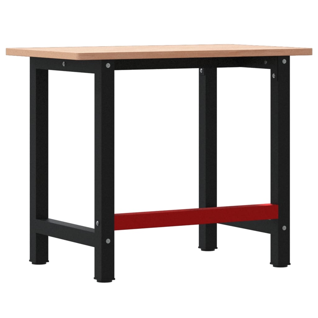 vidaXL Workbench rectangular 100x60x81.5 cm solid beech wood